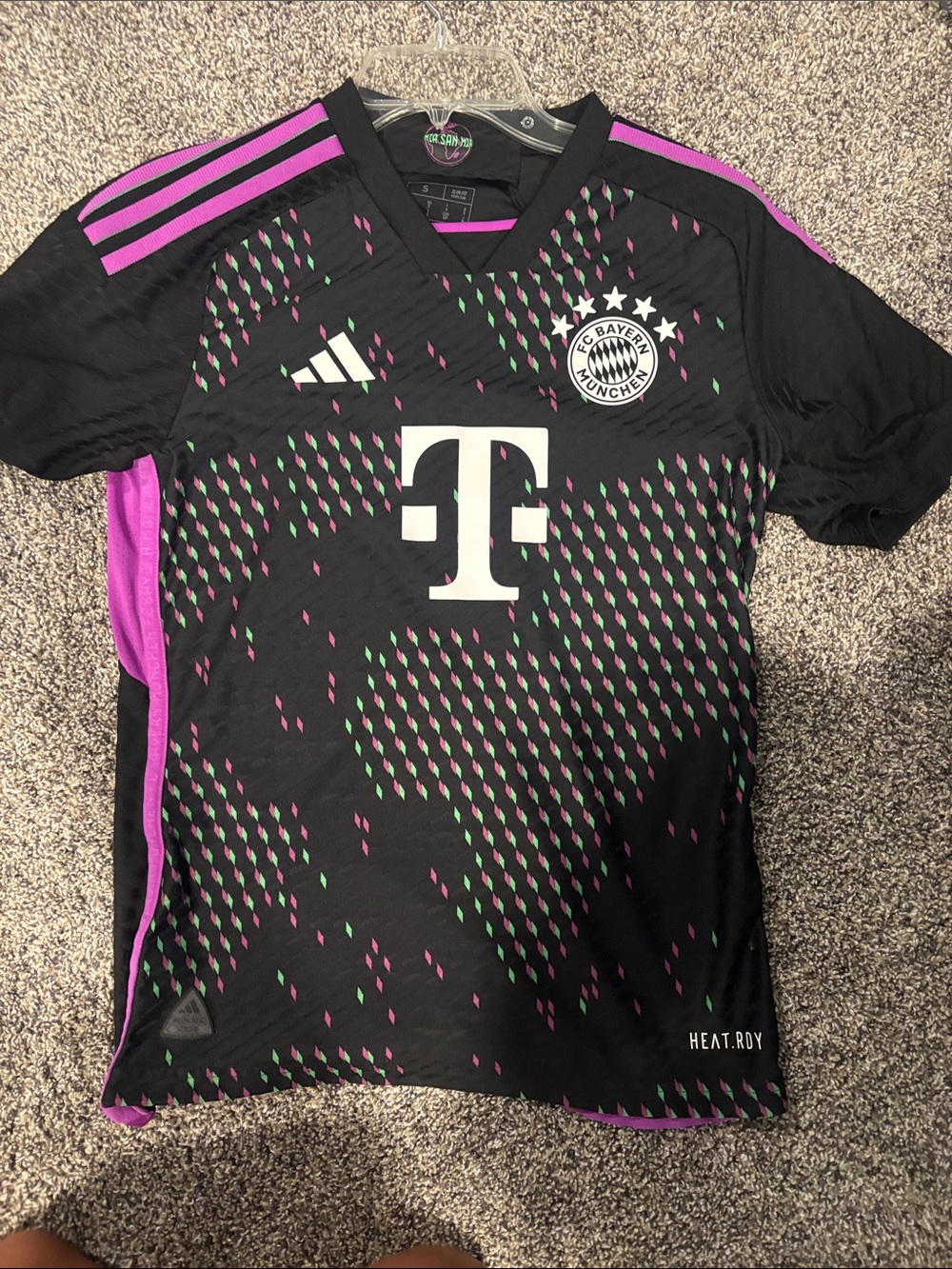adidas Player edition jersey Black Jersey with Pink & Green Accent Pattern
